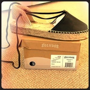 Soludos Anthropologie black platform sandal sz6